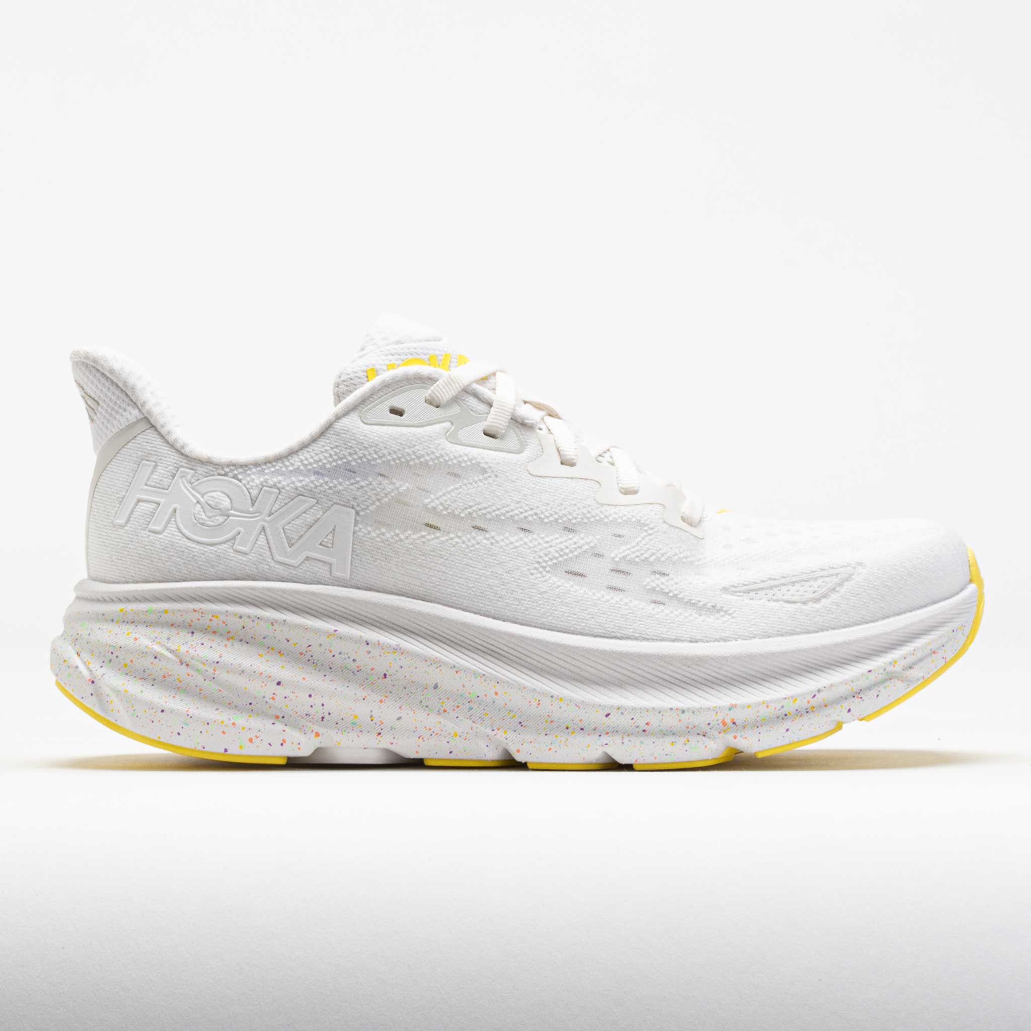 040931_3 HOKA Clifton 9 Mens White/Lemonade - Image 1