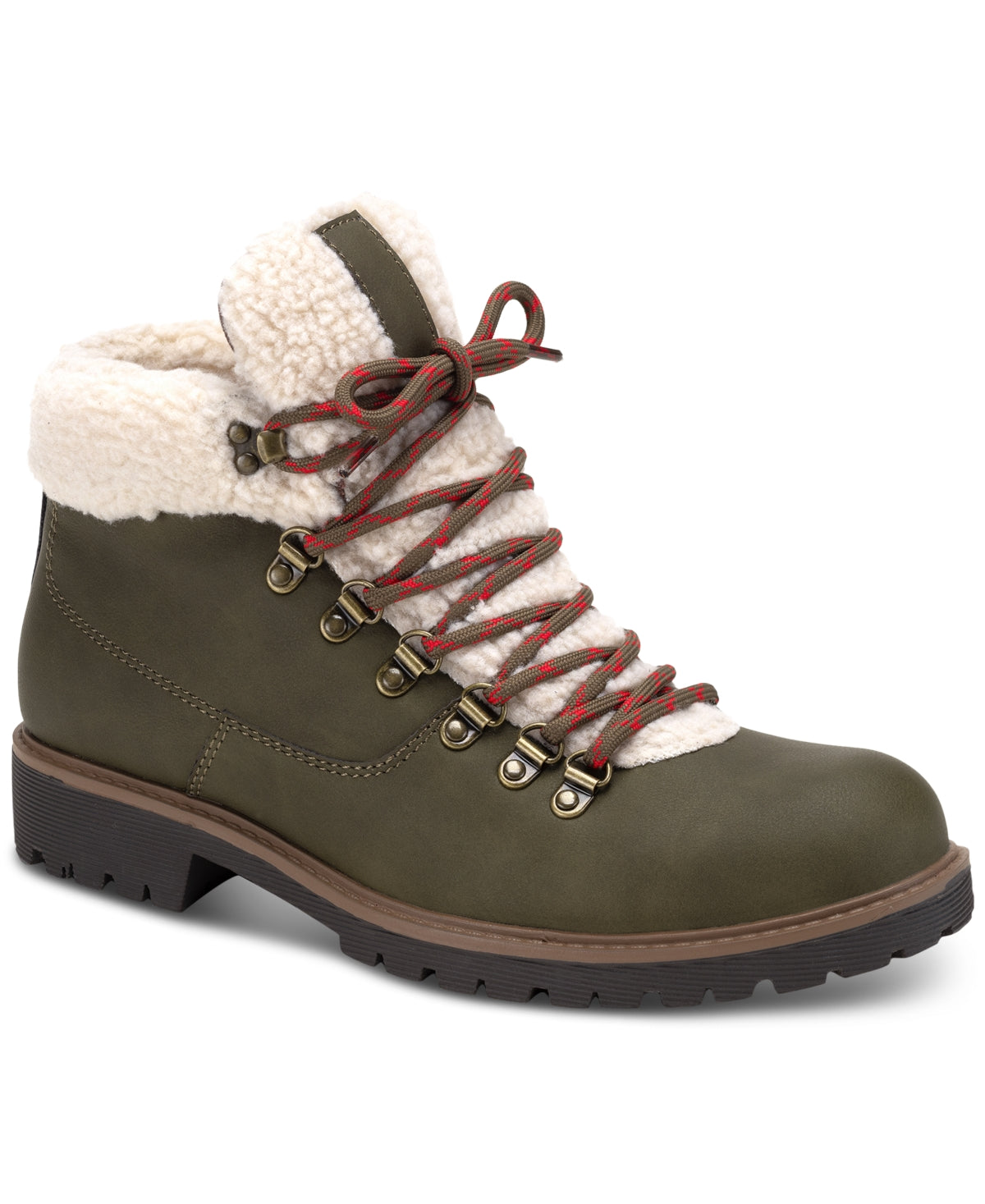 22207842_fpx Men's Glenn Faux Leather Fleece Trimmed Lace-Up Boots - Image 1