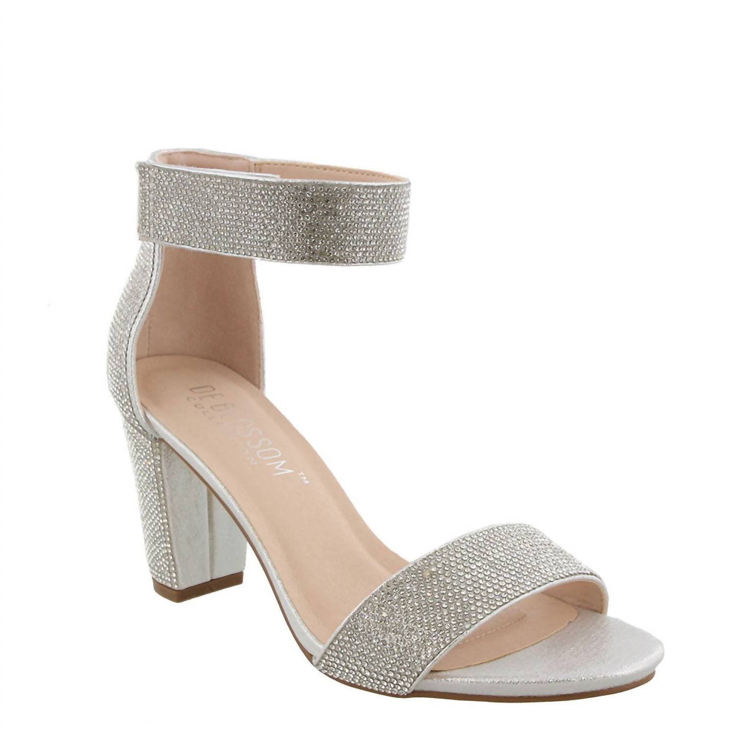 632304f2-e542-4acb-96bc-f509e9613b3c-upscale_15k-1500x1500-70 De Blossom Collection - Nicky Silver Shimmer Velcro Strap Heel - Image 1