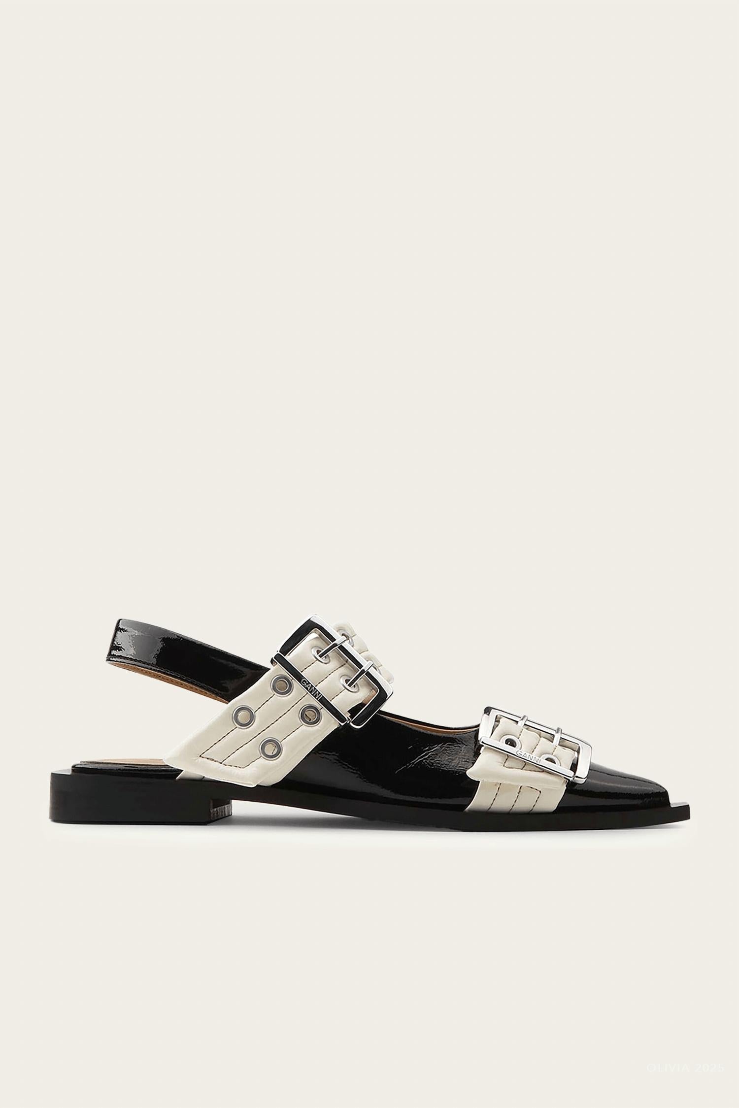 73a146b2-c723-427a-bfcf-7f78c7995485-upscale_15k-1500x1500-1 Ganni - Women's Feminine Buckle Ballerina Naplack Sandal - Image 1