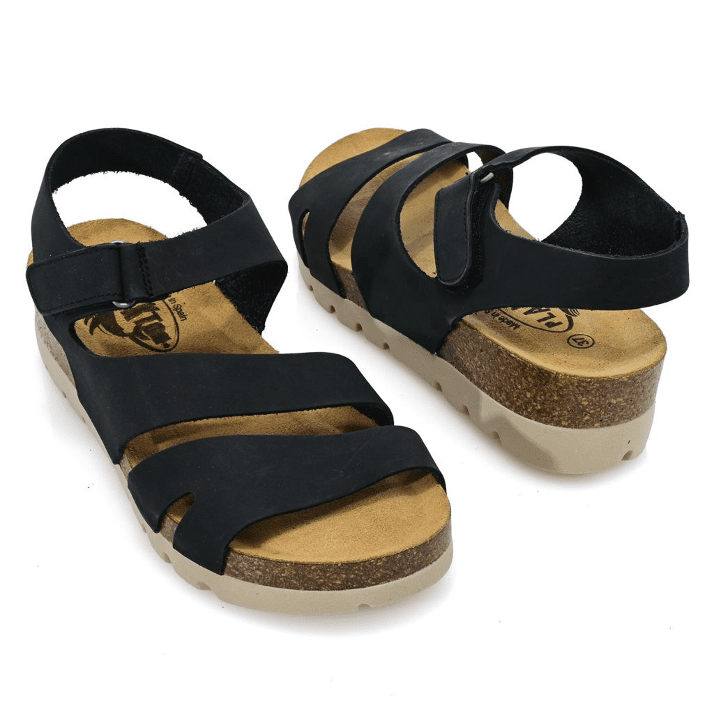 S474411-00003-13403 Plakton Comodoro Leather Wedge Sandals - Image 1