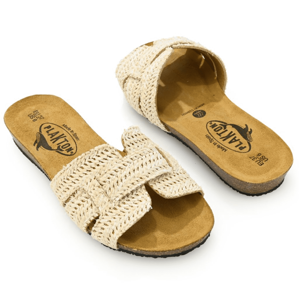 S475533-00026-13404 Plakton Fiji Slide-on Raffia Sandals - Image 1