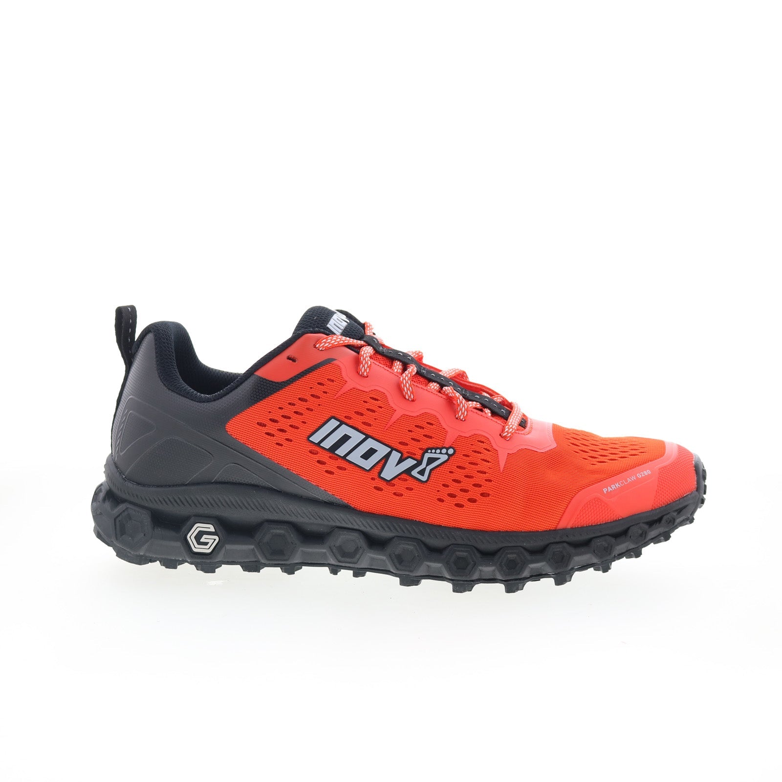 000972-rdbk_parkclaw_g_280_red_black_01_2b73bf94-dd22-44a6-8745-a704f9b544e9 Inov-8 Parkclaw G 280 000972-RDBK Mens Red Canvas Athletic Hiking Shoes - Image 1