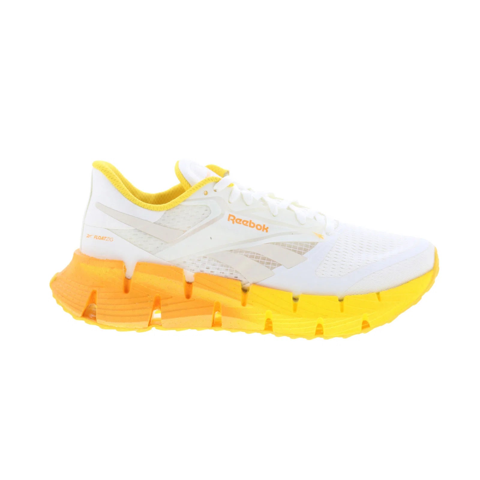 100212133_floatzig_1_chalk_sand_gold_reshoot_01 Reebok Floatzig 1 100212133 Mens White Mesh Athletic Running Shoes - Image 1