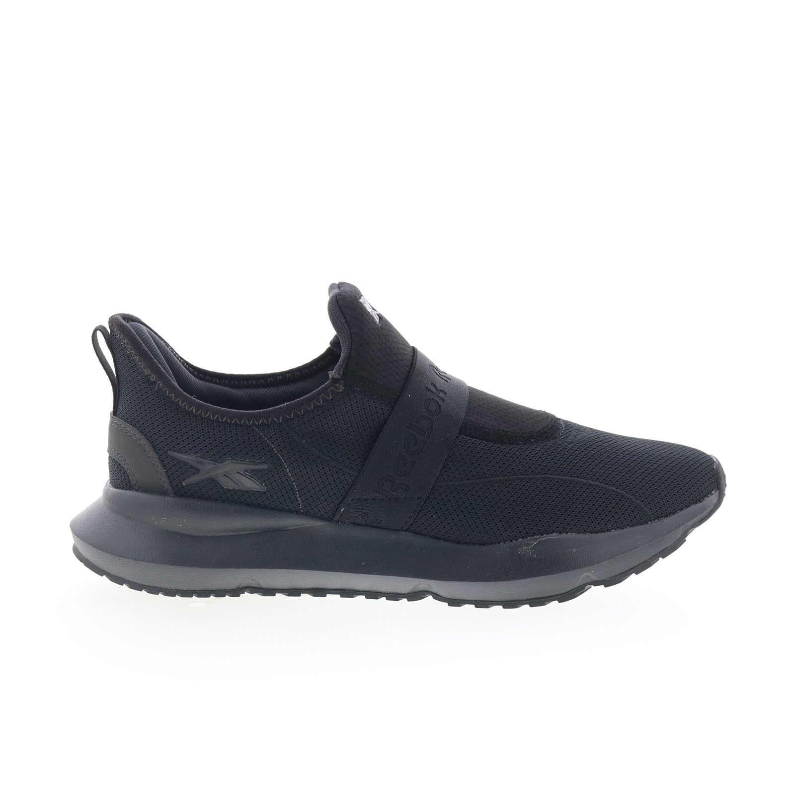 100227422_cityride_ease_black_black_black_01_079d48c2-1688-4572-b3b1-4a51711550a9 Reebok Cityride Ease Mens Black Canvas Slip On Athletic Running Shoes - Image 1