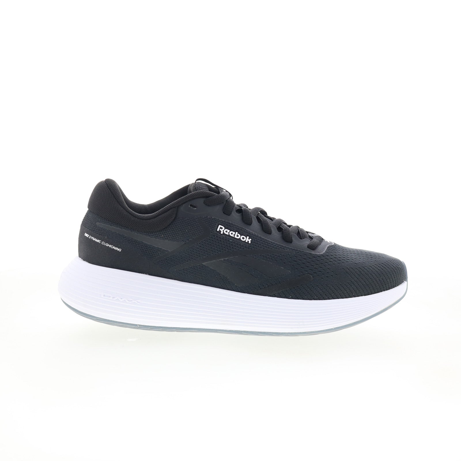 100228182_dmx_comfort_2.0_black_white_01_b01db78c-fa62-461c-b06a-142598e09a1e Reebok DMX Comfort + 2.0 Mens Black Canvas Lace Up Lifestyle Sneakers Shoes - Image 1