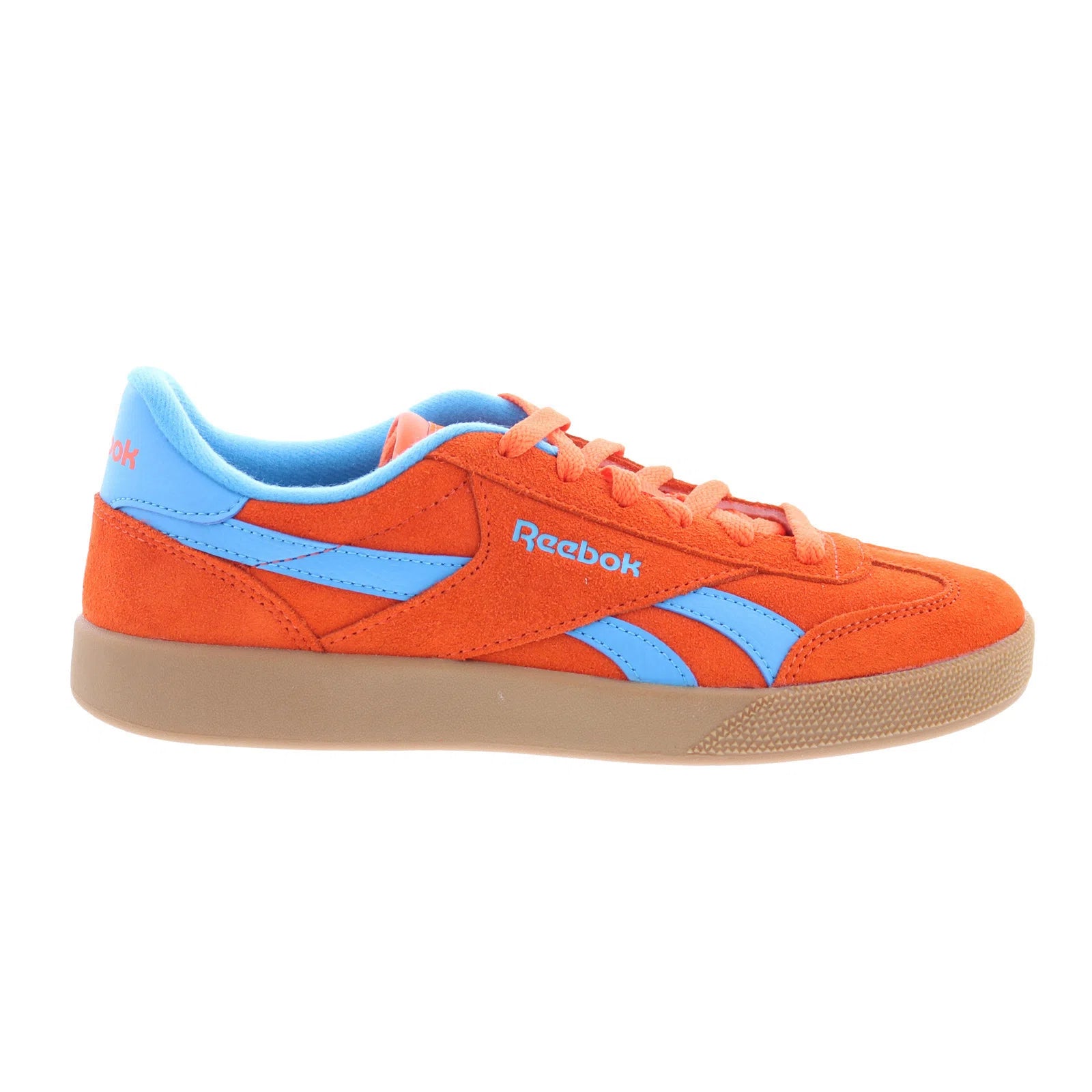 100228722_reebok_smash_edge_amber_blue_gum_reshoot_01 Reebok Smash Edge Mens Orange Suede Lace Up Lifestyle Sneakers Shoes - Image 1