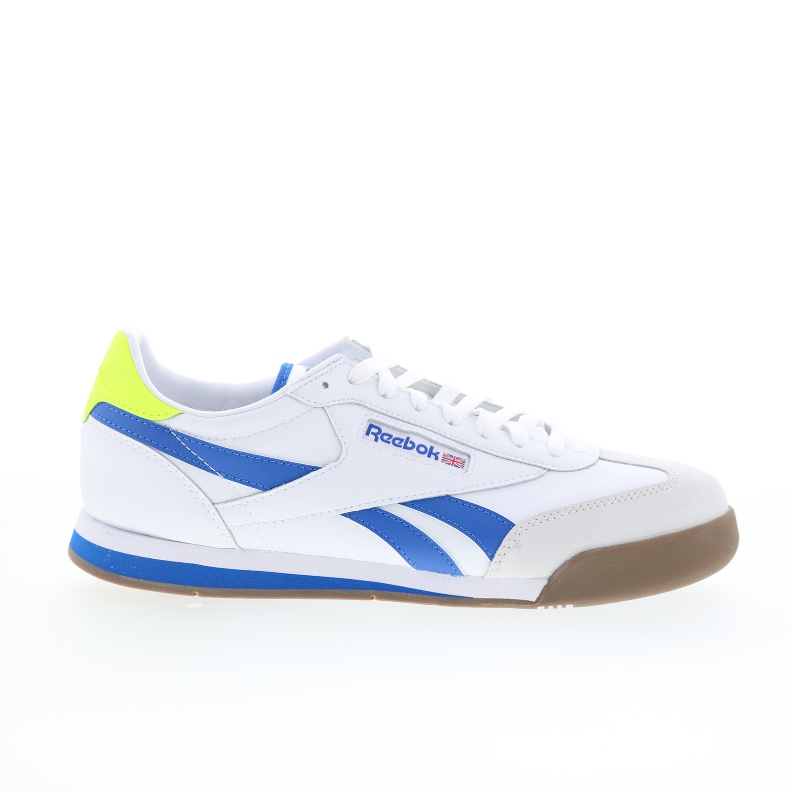100229861_campio_xt_white_blue_gum_01_ab4715a1-5f13-46f3-b2fc-71a50b67f8c0 Reebok Campio XT Mens White Leather Lace Up Lifestyle Sneakers Shoes - Image 1