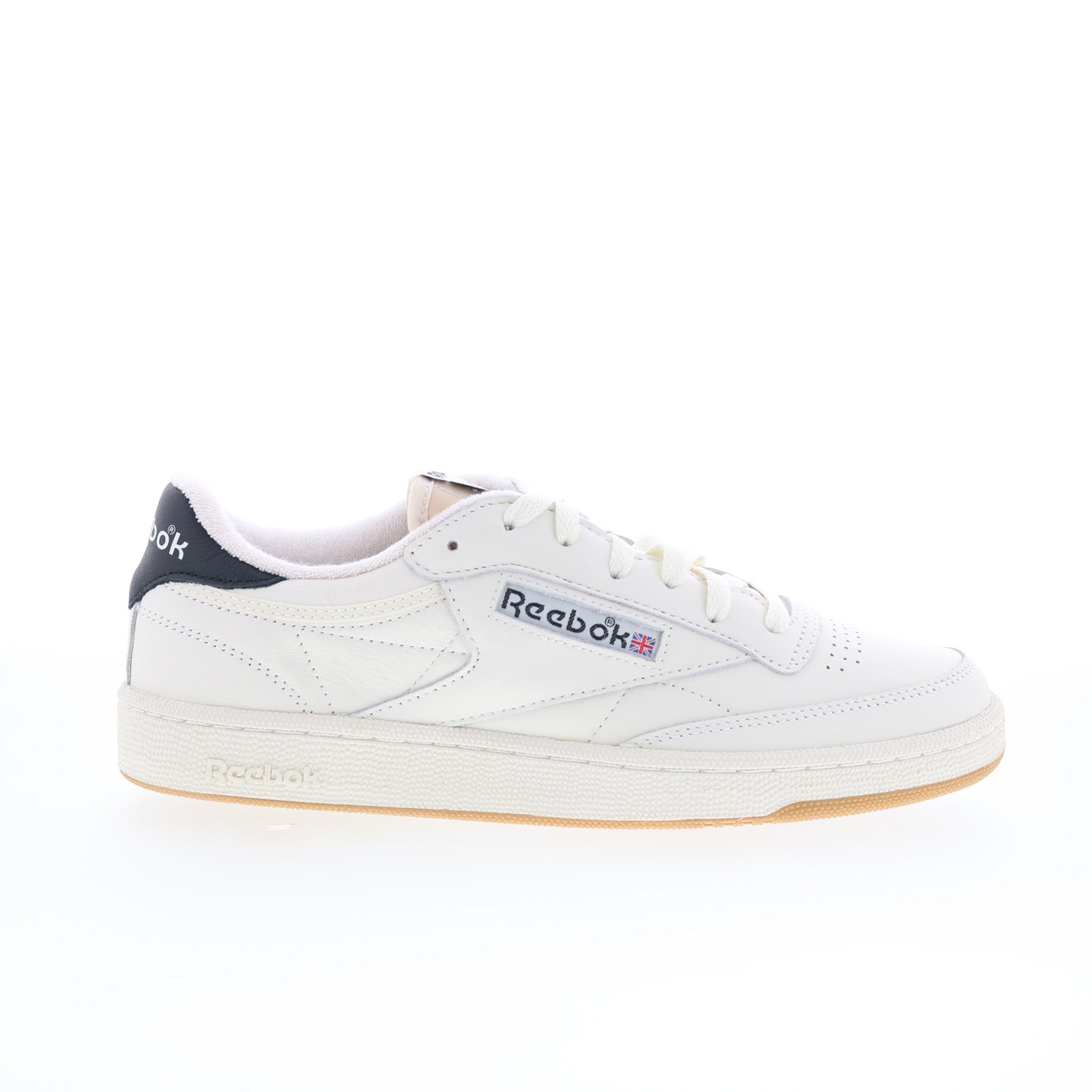 100233953_club_c_85_vintage_chlk_blk_gm_01_c067db0d-37ac-4df9-a206-9763b144931d Reebok Club C 85 Vintage Mens White Leather Lifestyle Sneakers Shoes - Image 1