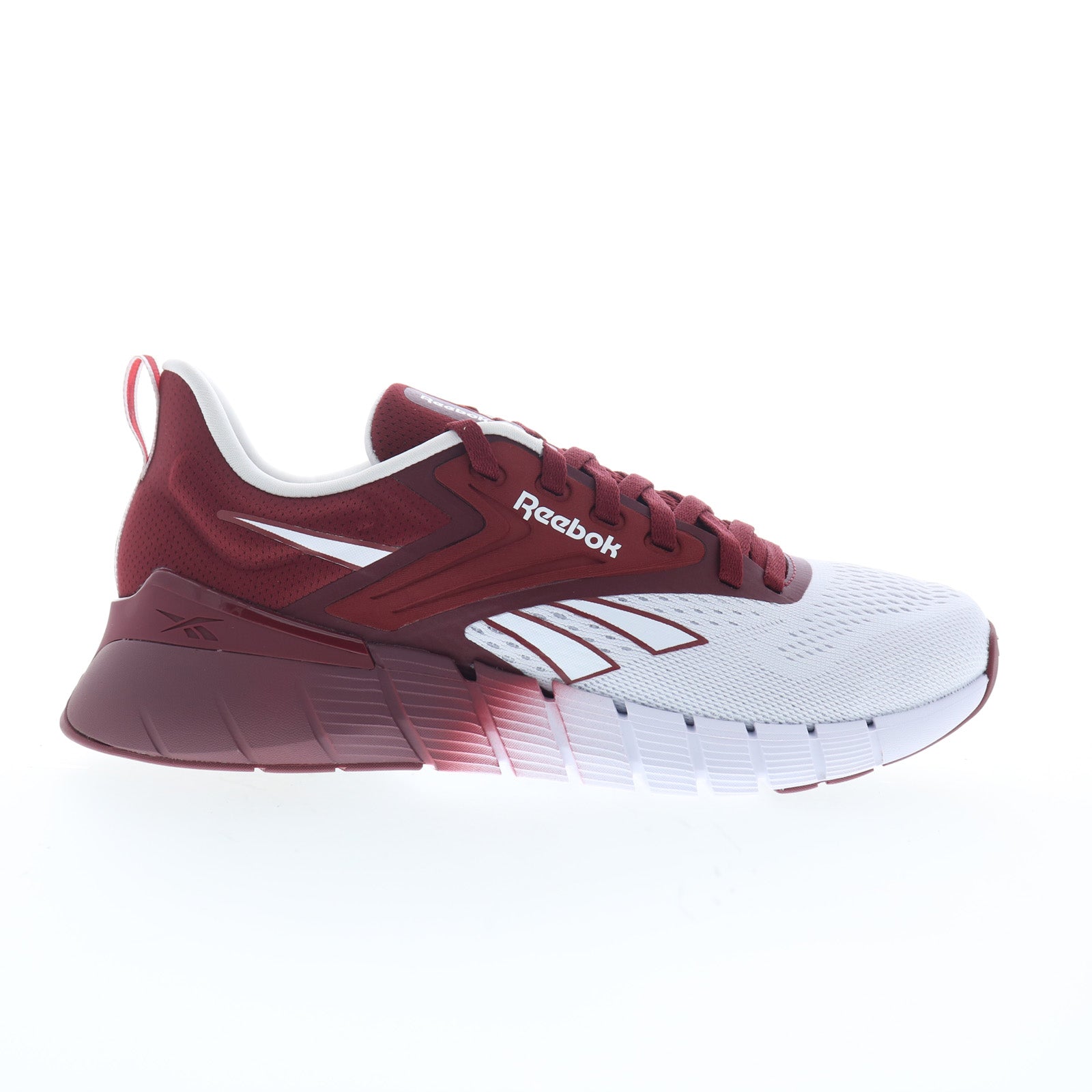 100246312_nano_gym_white_maroon_maroo_01_6b42c479-1a57-4a0c-9092-291d6e3daae1 Reebok Nano Gym Mens White Mesh Lace Up Athletic Cross Training Shoes - Image 1