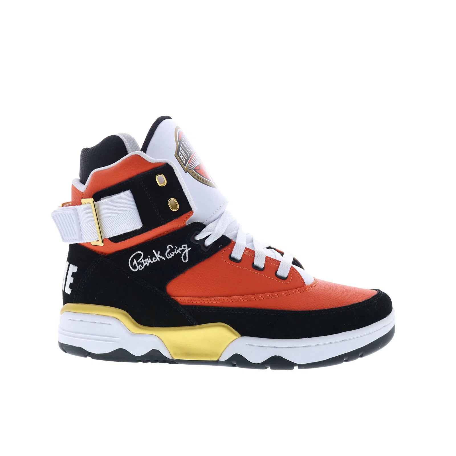 1bm02474_red_orange_black_gold_reshoot_01 Ewing Athletics 33 HI X Basketball Hall Of Fame Mens Orange Sneakers Shoes - Image 1