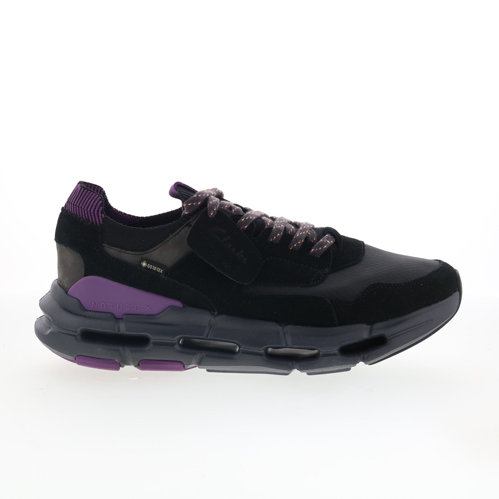 26173541_nxe_lo_gtx_black_combi_01_726fa273-292a-4e96-900e-279eb5bdb871 Clarks NXE LO GTX 26173541 Mens Black Suede Lifestyle Sneakers Shoes - Image 1