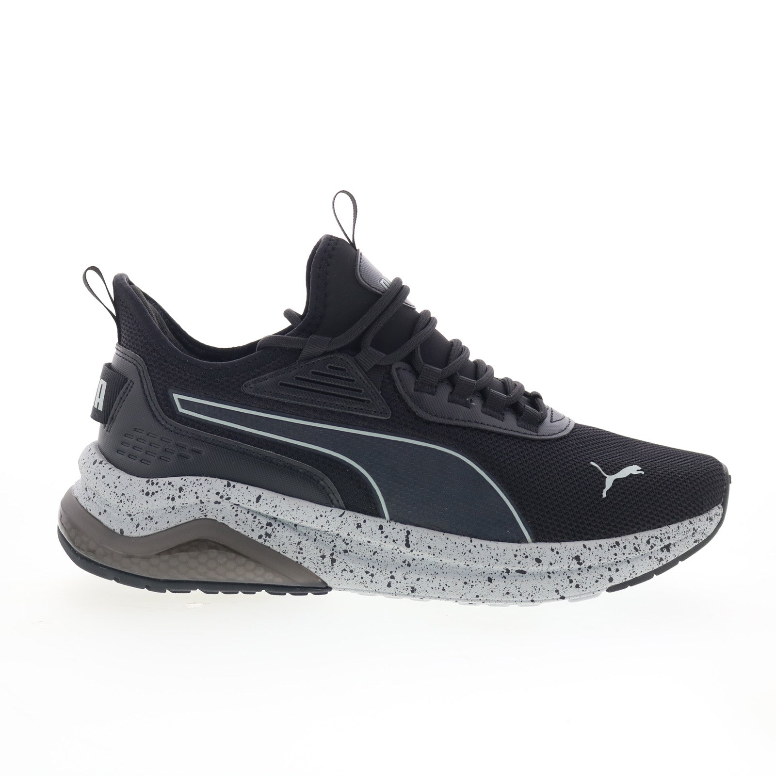 39914304_puma_black_cool_mid_gray_puma_black_cool_mid_gray_01_4c41b5ca-4b3a-44de-80e0-5e4ed7ba94ad Puma Amplifier Speckle 39914304 Mens Black Canvas Lifestyle Sneakers Shoes - Image 1