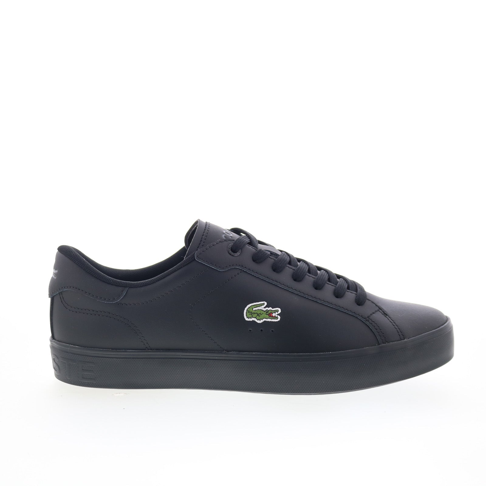 750sma015202h_powercourt_grph_225_1_sma_blk_blk_01_bad4e3ce-5d52-4265-b351-11feb66e9e4e Lacoste Powercourt Graphic 225 1 SMA Mens Black Lifestyle Sneakers Shoes - Image 1