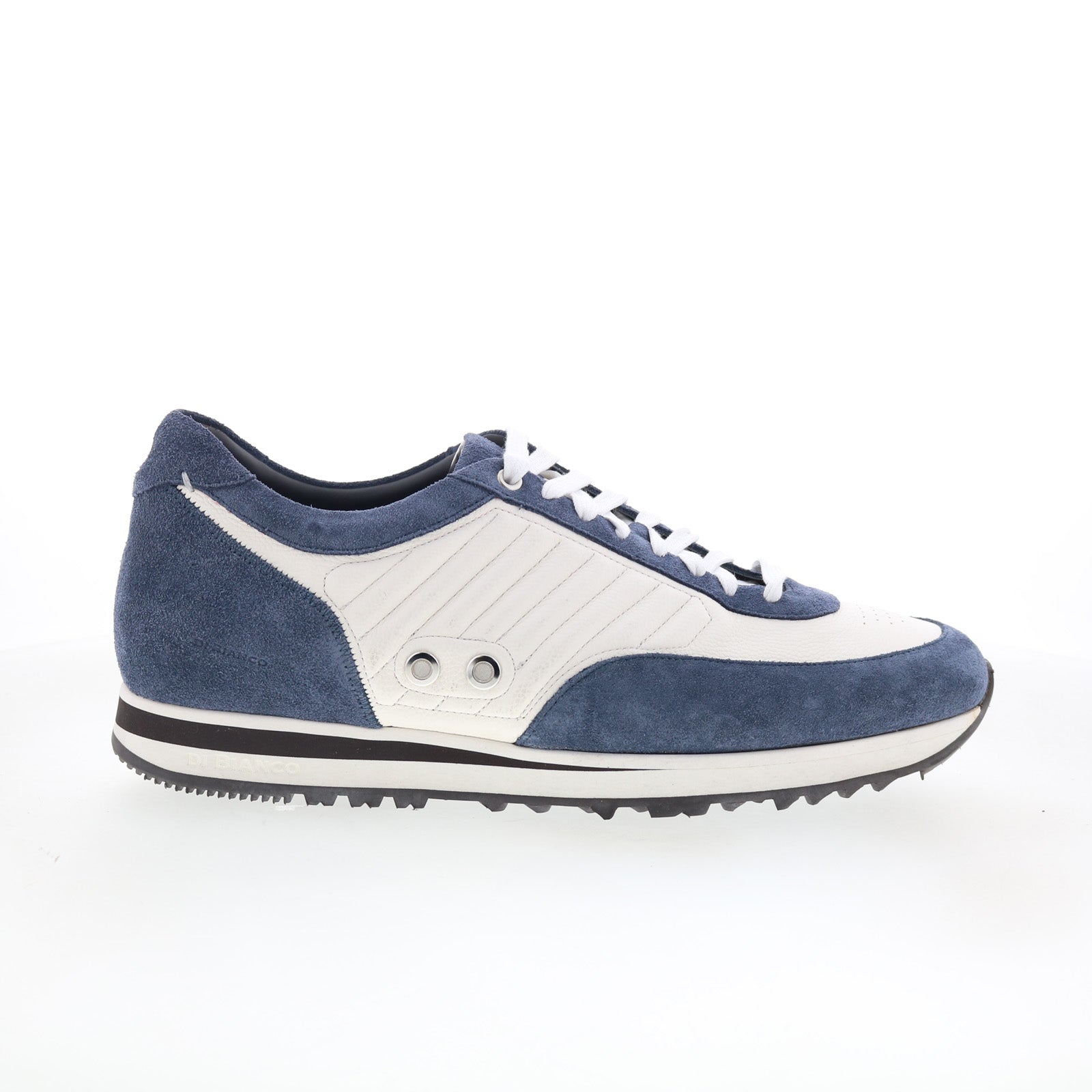 Daytona_Ciana_Denim_01_8e184965-a7ec-4043-93cf-83427ca7015a Di Bianco Daytona Ciana Mens White Suede Lace Up Lifestyle Sneakers Shoes - Image 1