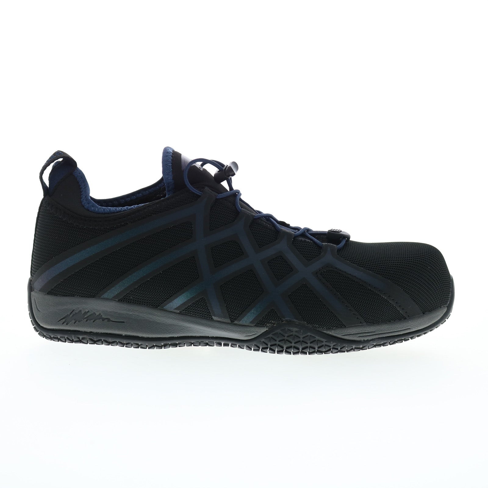 a1031_black_blue_01_3bc71577-3b5f-4e82-bc5d-1a88f1c93377 Avenger Blade 8 Eye Carbon Toe Electrical Hazard Mens Black Work Shoes - Image 1