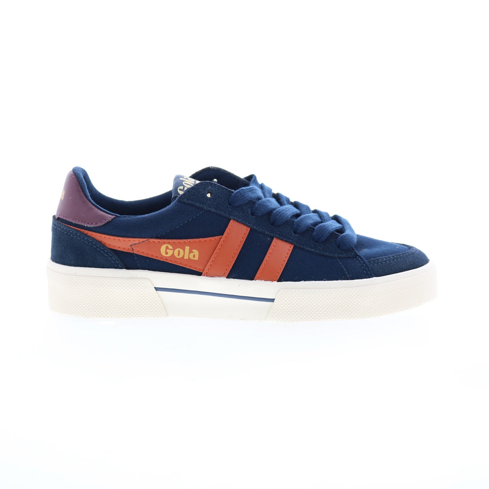 cmb423_navy_moody_orange_burgundy-img4_01_995da1c1-67d3-47af-bd94-0b0ceb983cc3 Gola Breakpoint CMB423 Mens Blue Suede Lace Up Lifestyle Sneakers Shoes - Image 1