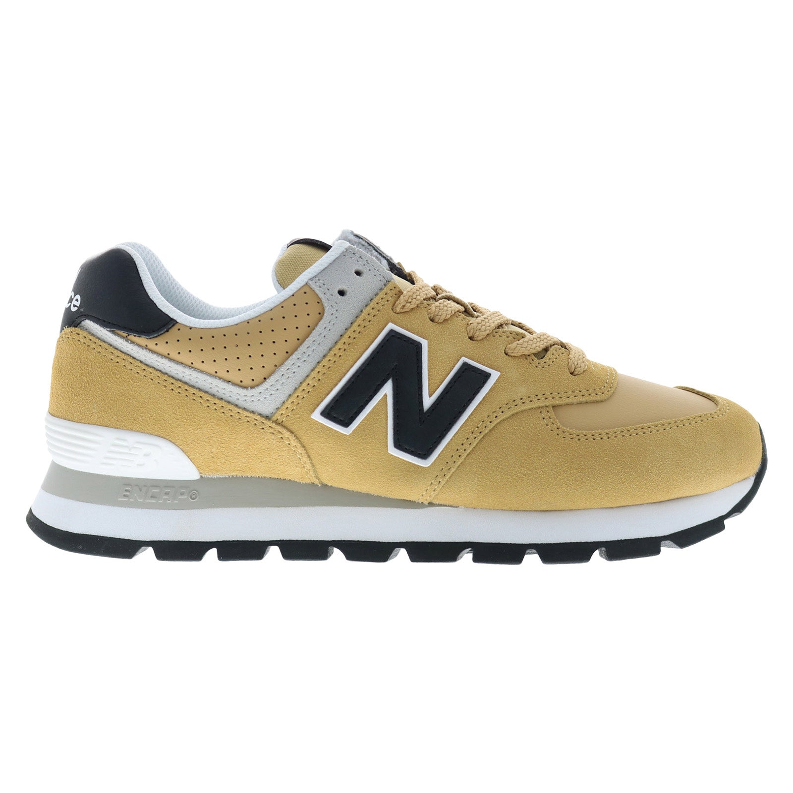 ml574dbf_574_rugged_beige_black_reshoot_01 New Balance 574 Rugged ML574DBF Mens Beige Suede Lifestyle Sneakers Shoes - Image 1