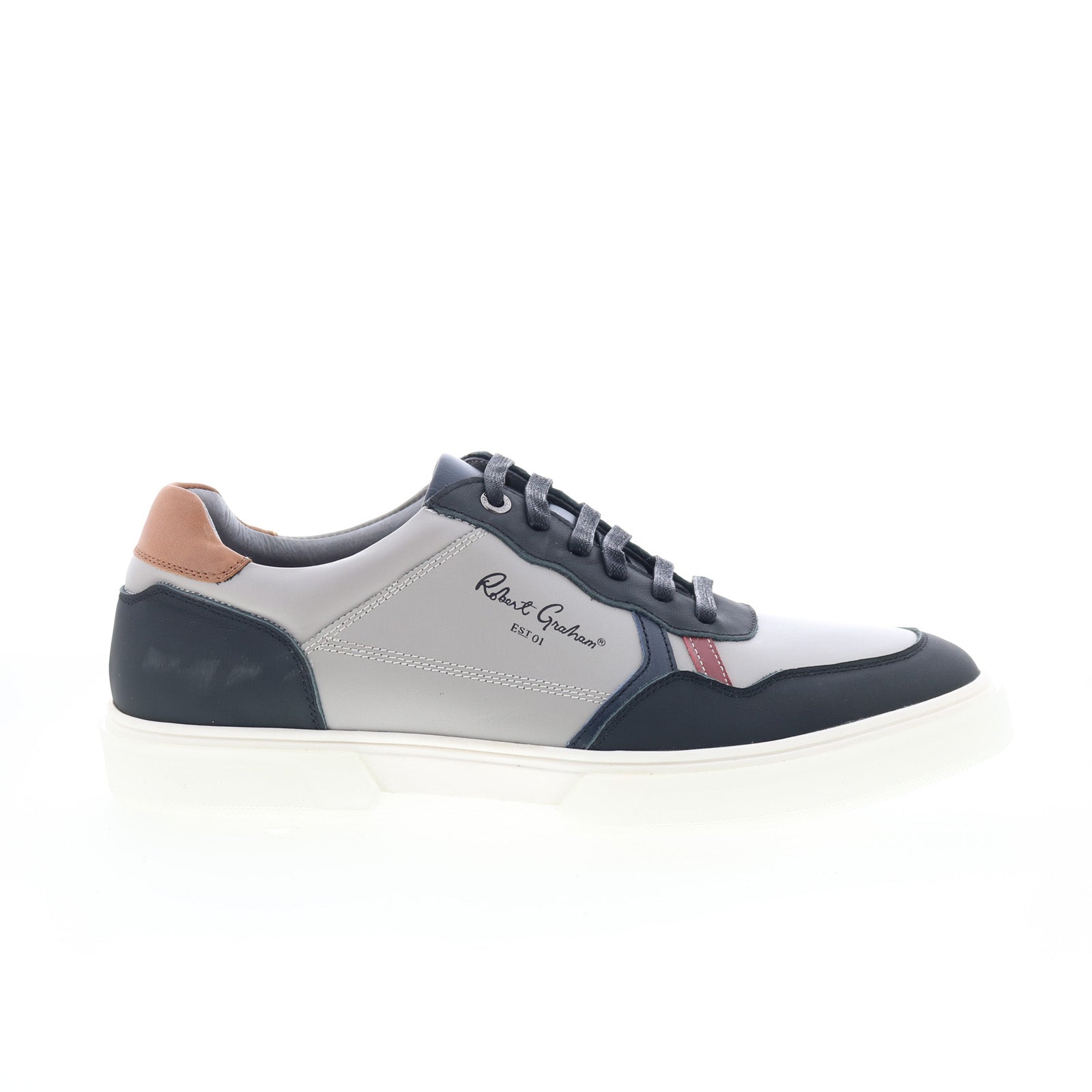 rg5846l_fawcett_black-img4_01_f6fd325a-d4e8-41e1-8f72-7b473c736956 Robert Graham Fawcett RG5846L Mens Black Leather Lifestyle Sneakers Shoes - Image 1