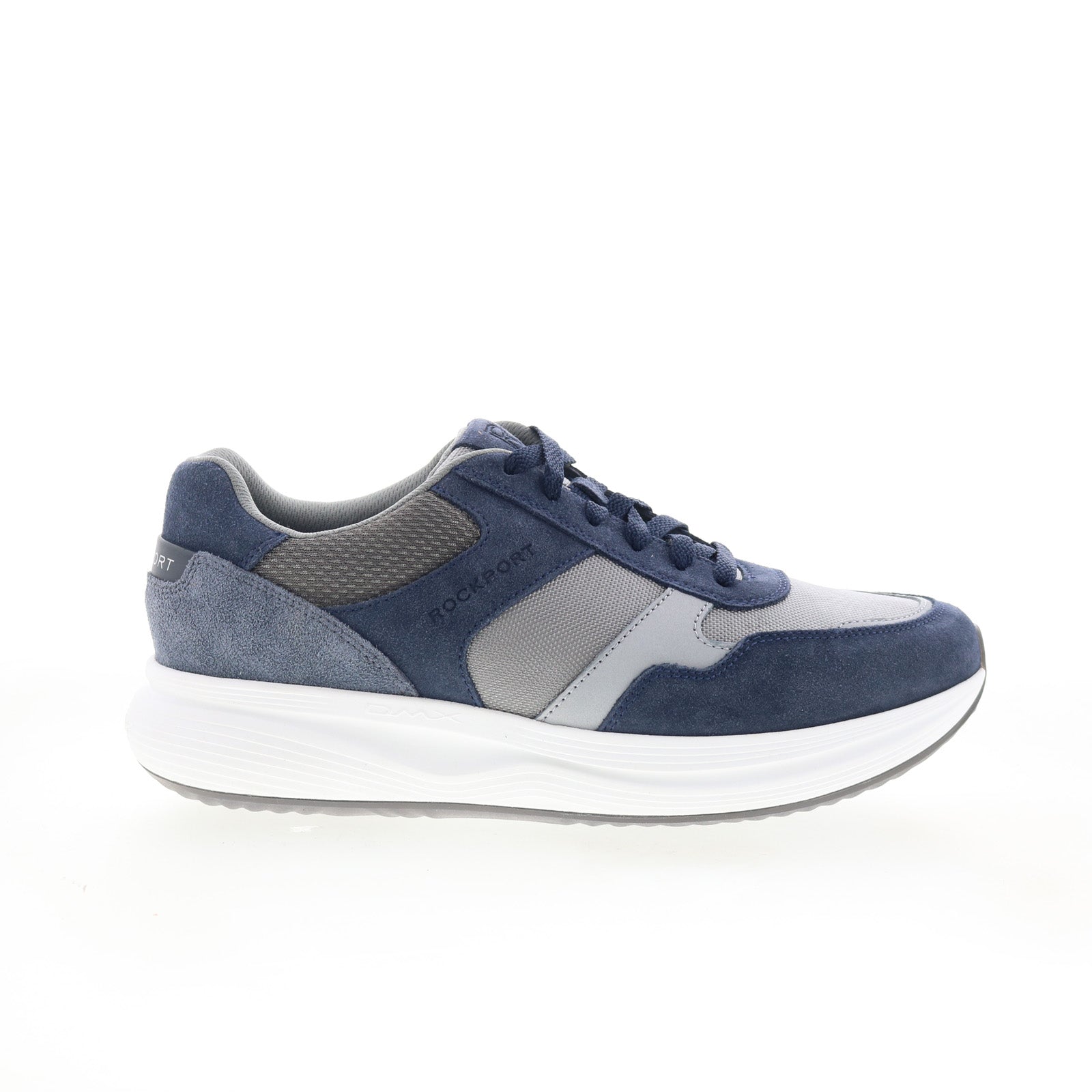 rmdmxcorvin_medium_blue_01_914f7d15-e1f6-4f75-9d69-e1edde56d4bb Rockport DMX Corvin Mens Blue Wide Suede Lace Up Lifestyle Sneakers Shoes - Image 1